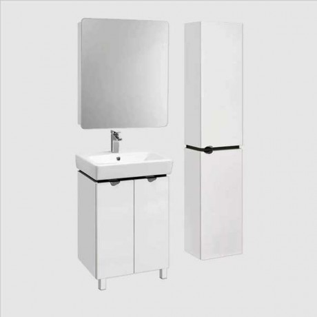 Тумба с раковиной Aquaton Скай PRO 55 белый глянец
