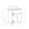 Тумба с раковиной Aquaton Форест 75 туманный серый